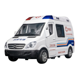 1:32仿真大奔防疫车合金汽车模型儿童金属玩具车声光回力车送礼物