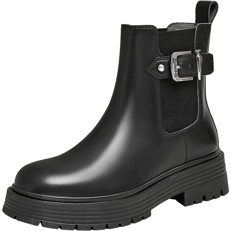 天美意疯狂动物城联名正义联盟加绒切尔西靴女厚底短靴冬新款