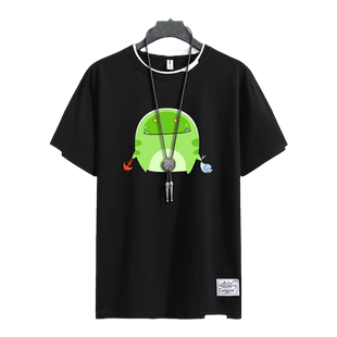 DOTA2刀塔游戏潮汐可爱矮人直升机人马斧王刚背兽 拼接短袖