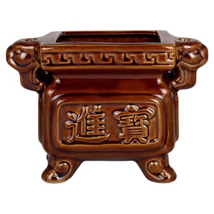 圆通佛具香炉陶瓷家用四方鼎炉插檀香炉供佛供神小号香炉厂家直销