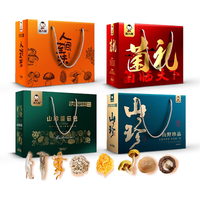 滇二娃农科院云南特产菌汤包菌菇羊肚菌干货山珍春节年货送礼盒装