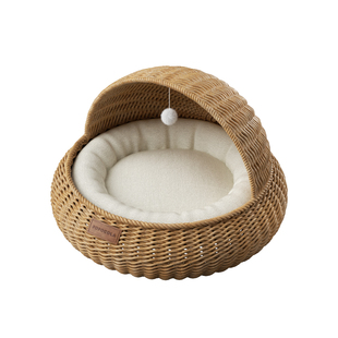 Petpeace藤编猫窝夏季四季通用柳编猫床猫咪夏天半封闭式超级大