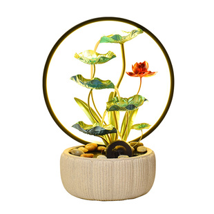 现代简约流水摆件循环水风水轮招财客厅生财办公桌乔迁开业送礼物