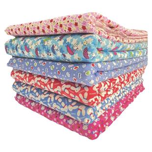 纯棉斜纹卡通小花布可做宝宝棉衣罩衣 裙子小被褥 DIY等1米包邮