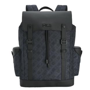 黑武士|FILA 斐乐官方男通勤老花背包新款休闲翻盖背包电脑双肩包