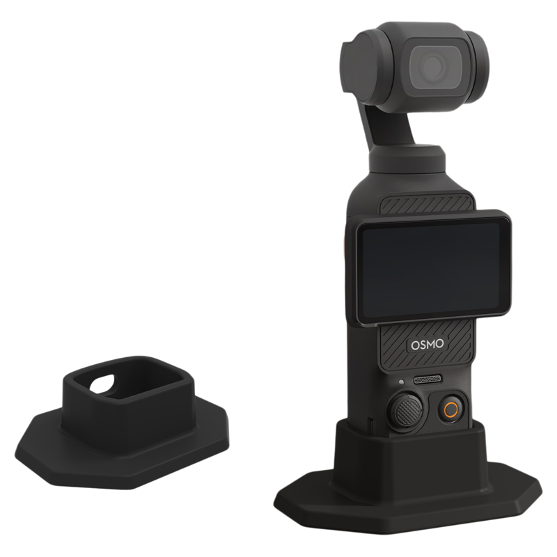 适用大疆Osmo Pocket3相机底座桌面防滑硅胶固定支架稳固拓展不晃循环拍摄水洗小巧便捷镂空设计口袋拓展配件