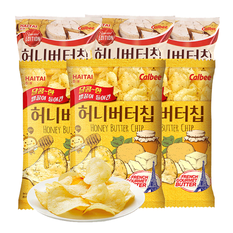 【自营】韩国海太蜂蜜薯片黄油奶油味奶酪卡乐比薯条进口休闲零食