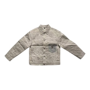 美式复古油腊夹克vintage工装男翻领硬挺灰色外套猎装风硬汉灰色