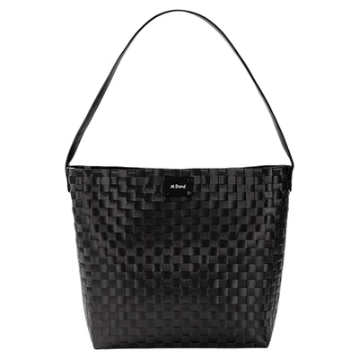 M Stand周边单肩编织包 菜篮子撞色通勤出行大容量ootd穿搭编织包