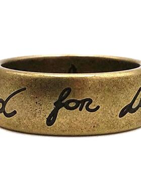 无畏的爱眼心花鸟字母宽戒指