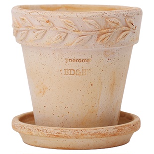 青野园艺家deroma帝罗马月桂花环陶土花盆室内绿植盆栽简约家居