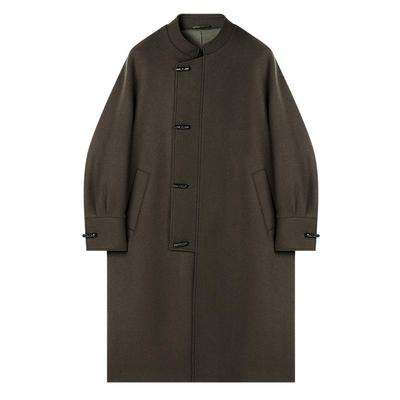 中式小立领羊毛呢子大衣男士中长款休闲宽松冬季加厚风衣外套男