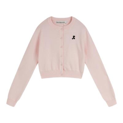 【现货】fletta bloom韩国RR针织衫简约刺绣短款开衫毛衣马卡龙