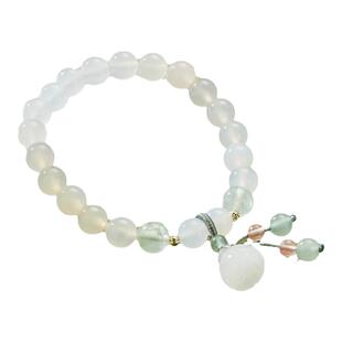 一生一石冰清玉洁天然白玛瑙葡萄石手链手串女礼品气质礼物送礼