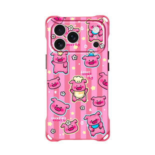 原创粉红猪猪适用iphone17promax华为mate70手机壳创意新款pura80卡通可爱苹果16pro全包小众15plus挂绳手提