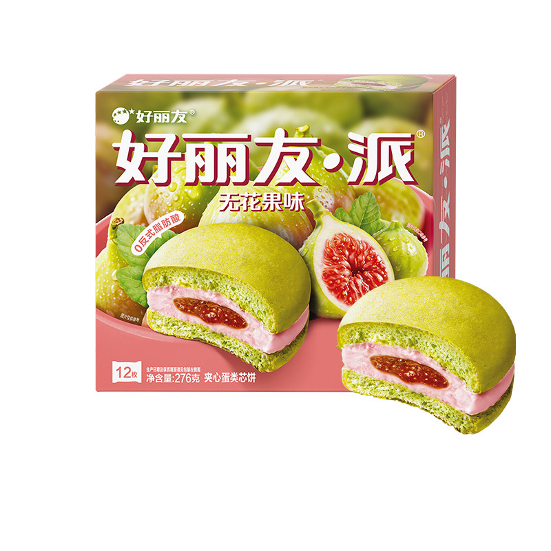 好丽友无花果味派零食早餐点心下午茶蛋糕面包休闲小吃代餐官方