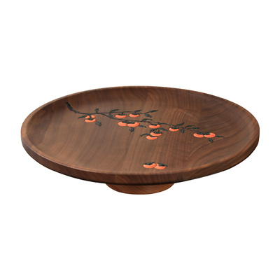 黑胡桃木果盘点心盘客厅茶几家用