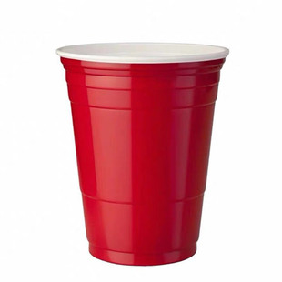 100只450ml红色一次性塑料杯beer pong游戏cupsong专用杯派对杯子