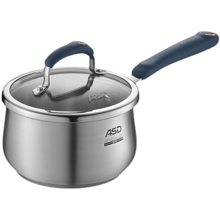 爱仕达奶锅304不锈钢厚汤锅小蒸锅16/18cm煮面宝宝婴儿辅食锅家用