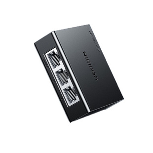 绿联网络切换器二进一出内外共享网线双向两台电脑千兆以太网转换器rj45网口转接多接口系统兼容分线器一拖二