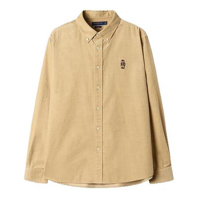 Teenie Weenie小熊男装站立小熊刺绣内搭外穿复古简约通勤衬衫