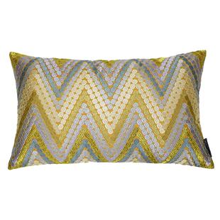 美式抱枕沙发靠垫客厅腰枕长方形大号腰靠包黄色轻奢靠枕套不含芯