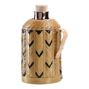 手工竹编热水瓶保温壶复古老式暖壶暖水瓶玻璃内胆闷茶壶传统木塞