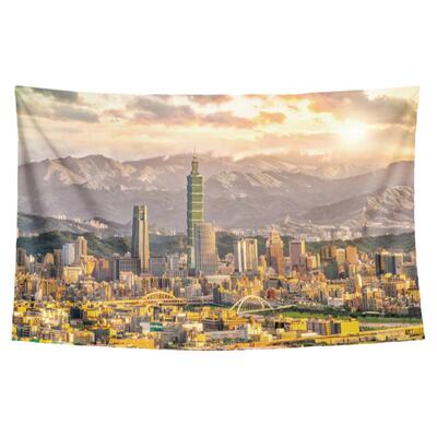 挂布台北101大楼台湾地标风景