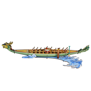 迪爱歪工厂直销端午节龙舟模型木质拼装玩具手工活动材料logo定制