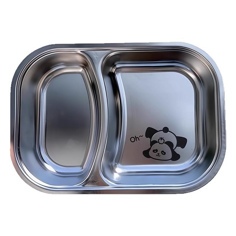 食品级不锈钢儿童餐盘防摔多格