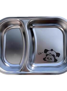 食品级不锈钢儿童餐盘防摔多格