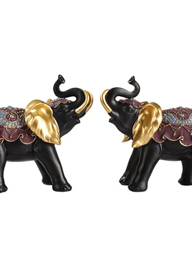 手绘欧式客厅招财大象装饰品摆件