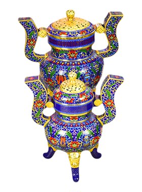 北京珐琅景泰蓝12寸15寸五供香炉