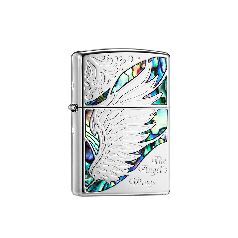 zippo正品打火机镀银贝壳
