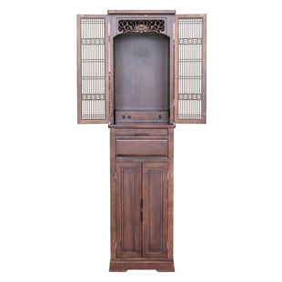 实木佛龛新中式立柜带门供台现代轻奢供桌家用佛柜简约财神爷柜子