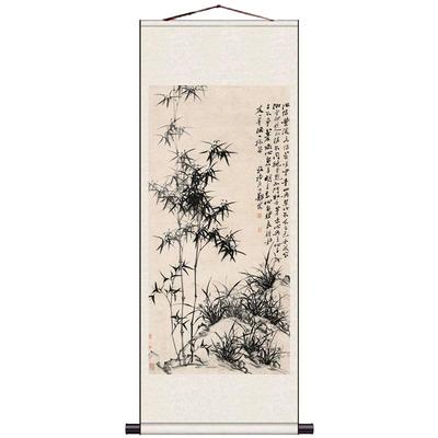 郑板桥送客户竹子可定制卷轴画