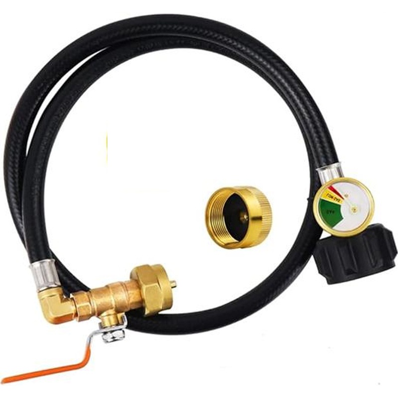 3FT北美QCC接口连接气瓶转换头管一磅转20磅瓦斯气罐不锈钢燃气管