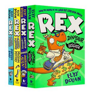 恐龙雷克斯4册套装英文原版 Rex Dinosaur in Disguise 儿童英文原版爆笑冒险小说7-10岁英语桥梁书彩色章节书小学生课外读物平装