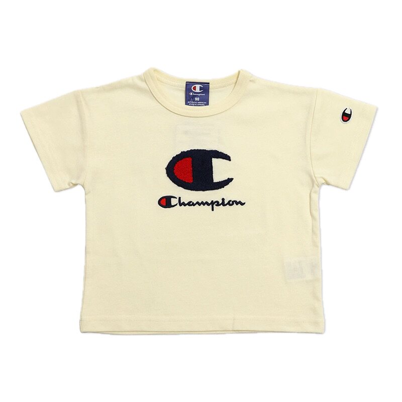 日本冠军 champion 2026夏儿童装刺绣大LOGO纯棉运动圆领短袖T恤