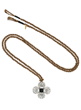 LAZY CIRCLES贝壳花编绳项链女四叶草幸运好事花生新年礼毛衣链