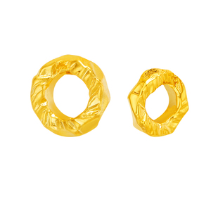 九畴 DIY串珠小盘缠足金999黄金转运珠碎碎金手链手绳送女友礼物