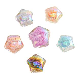 【10颗装】海蒂人鱼姬21MM琉璃锦夜光五角星diy串珠云朵散珠配件