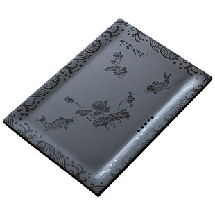 家用茶桌中间内嵌石头漏水面板嵌入式乌金石茶盘定制茶几茶台石板