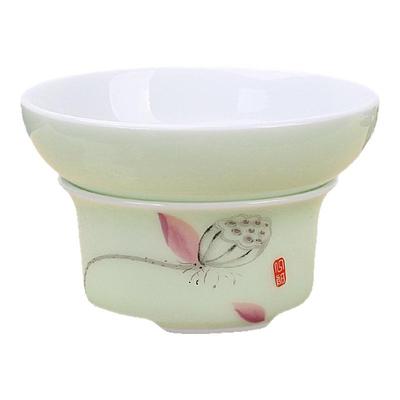 茶漏托茶滤茶叶过滤网泡茶器分离器茶隔陶瓷茶具茶杯高端龙泉青瓷