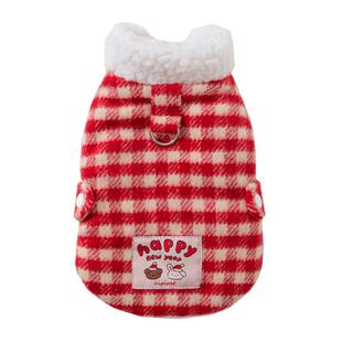 新年喜庆小狗狗衣服冬装泰迪比熊宠物小型犬西高地雪纳瑞冬天棉衣