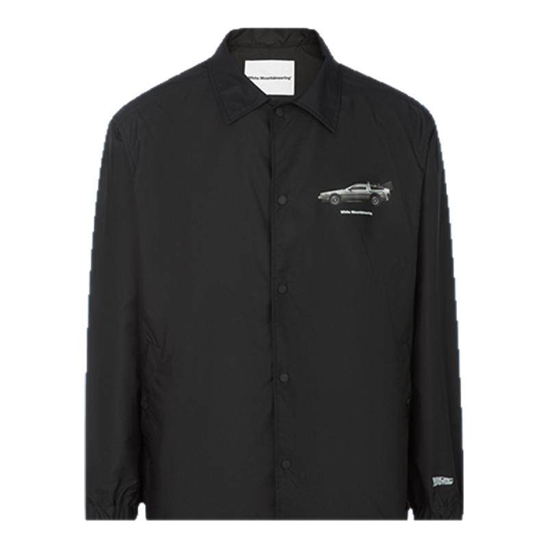 白山/WHITE MOUNTAINEERING 男士春季黑色方领单排扣工装夹克银泰