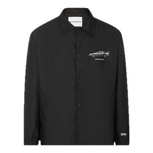 白山/WHITE MOUNTAINEERING 男士春季黑色方领单排扣工装夹克银泰