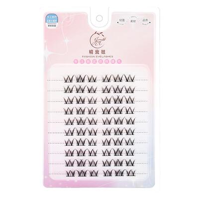 精致妞小花卷分段混血假睫毛