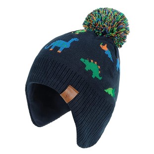 儿童帽子秋冬防风保暖男女婴儿护耳恐龙套头加绒宝宝毛线围脖套装