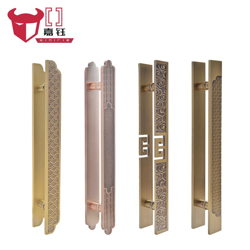 酒店别墅大门定制包厢大仿古手中铝把门拉手祥云雕刻式门拉手大